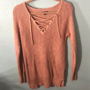 American Eagle lace up sweater